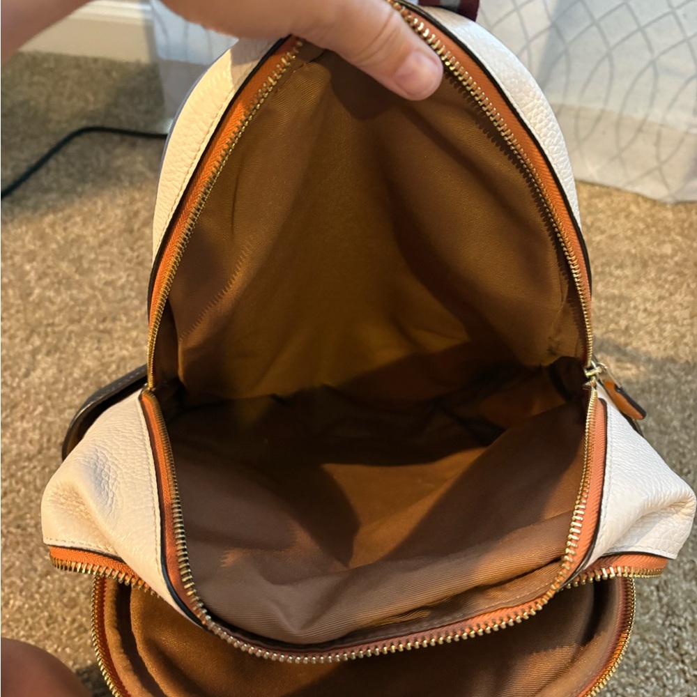 Coach Cream and Brown Backpack - Picture 7 of 11